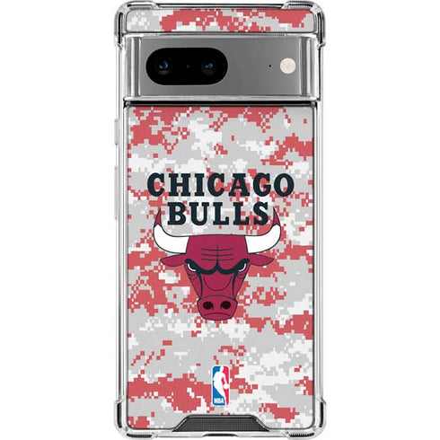 NBA Chicago Bulls Digi Camo Google Pixel 8a Clear Case